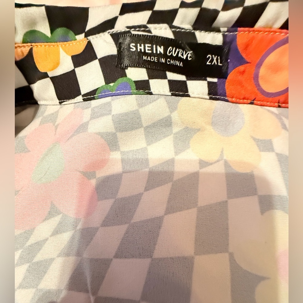SHEIN checkered White and Black Textured Pant Set - Picture 6 of 6